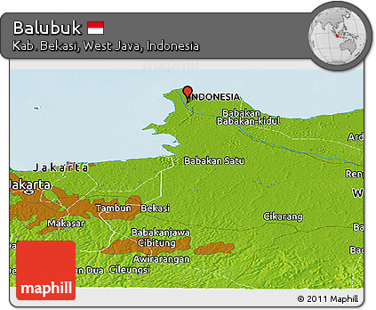 Physical Panoramic Map of Balubuk