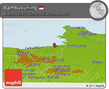 Physical Panoramic Map of Bambukuning