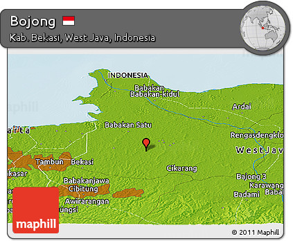 Physical Panoramic Map of Bojong