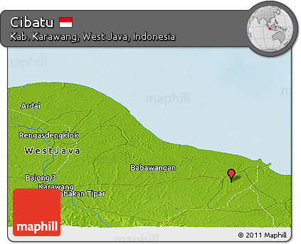 Physical Panoramic Map of Cibatu