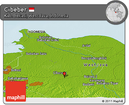 Physical Panoramic Map of Cibeber