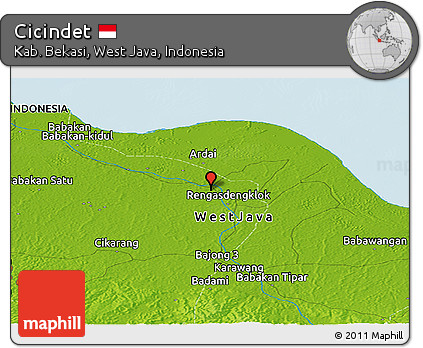 Physical Panoramic Map of Cicindet