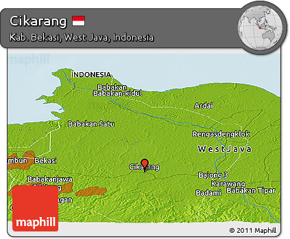 Physical Panoramic Map of Cikarang