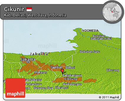 Physical Panoramic Map of Cikunir