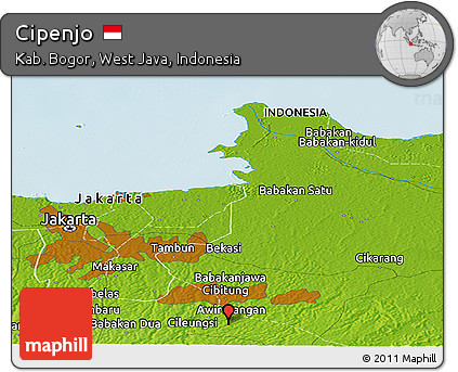 Physical Panoramic Map of Cipenjo