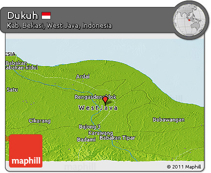 Physical Panoramic Map of Dukuh