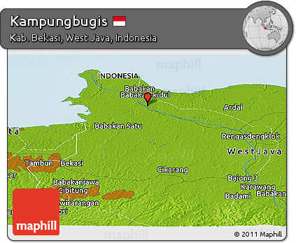 Physical Panoramic Map of Kampungbugis