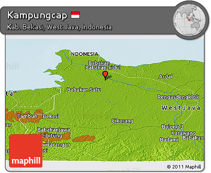 Physical Panoramic Map of Kampungcap