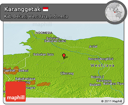 Physical Panoramic Map of Karanggetak