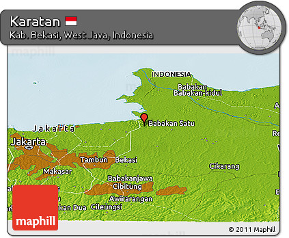 Physical Panoramic Map of Karatan