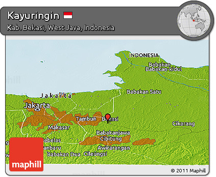 Physical Panoramic Map of Kayuringin