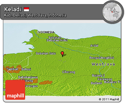Physical Panoramic Map of Keladi