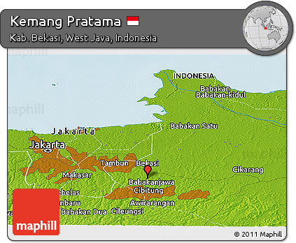 Physical Panoramic Map of Kemang Pratama