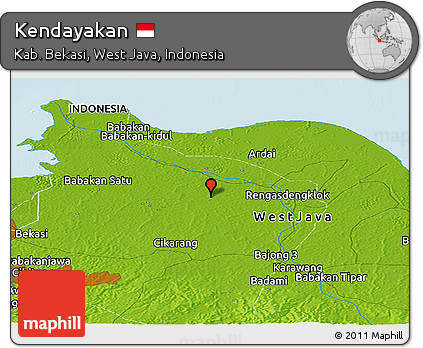 Physical Panoramic Map of Kendayakan