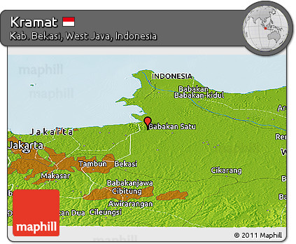 Physical Panoramic Map of Kramat
