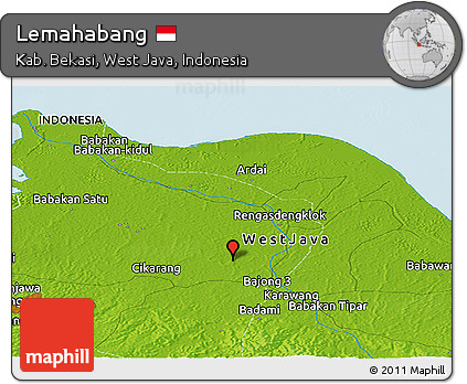 Physical Panoramic Map of Lemahabang