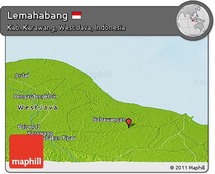 Physical Panoramic Map of Lemahabang