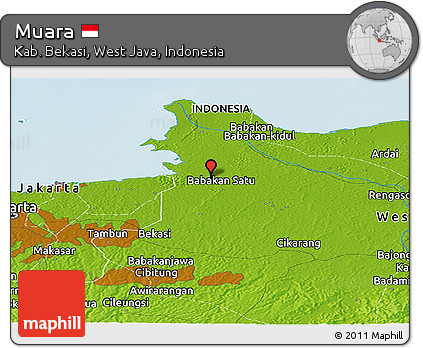Physical Panoramic Map of Muara