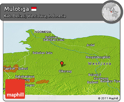 Physical Panoramic Map of Mulotiga