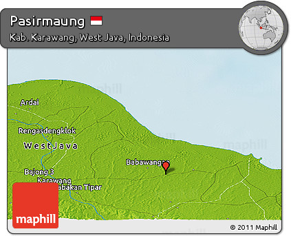Physical Panoramic Map of Pasirmaung