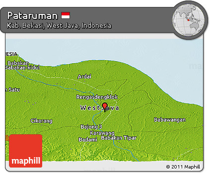 Physical Panoramic Map of Pataruman
