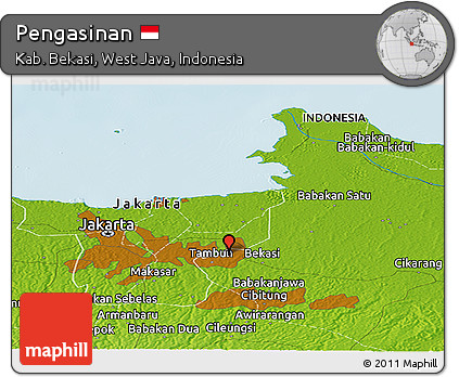 Physical Panoramic Map of Pengasinan