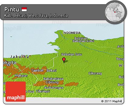 Physical Panoramic Map of Pintu