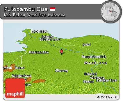 Physical Panoramic Map of Pulobambu Dua