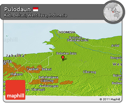 Physical Panoramic Map of Pulodaun