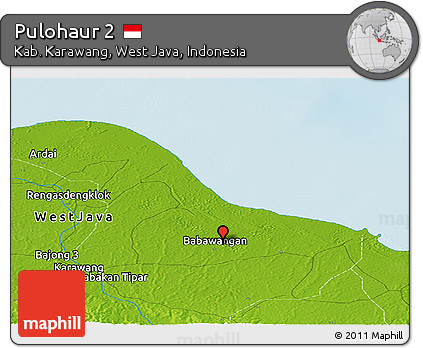 Physical Panoramic Map of Pulohaur 2