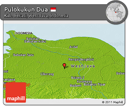 Physical Panoramic Map of Pulokukun Dua