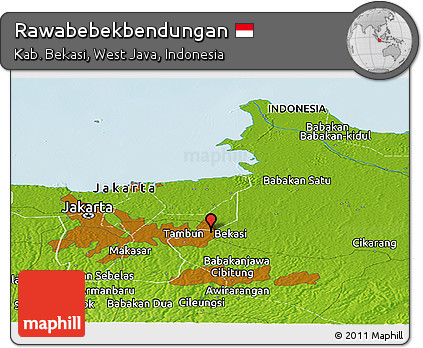 Physical Panoramic Map of Rawabebekbendungan