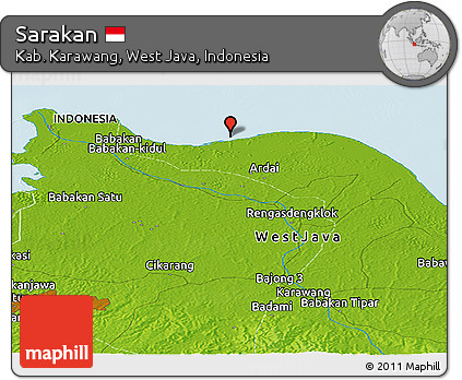 Physical Panoramic Map of Sarakan