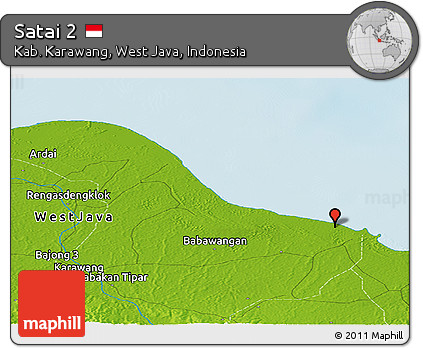 Physical Panoramic Map of Satai 2