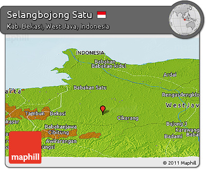 Physical Panoramic Map of Selangbojong Satu
