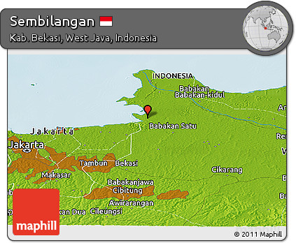 Physical Panoramic Map of Sembilangan