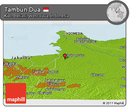 Physical Panoramic Map of Tambun Dua