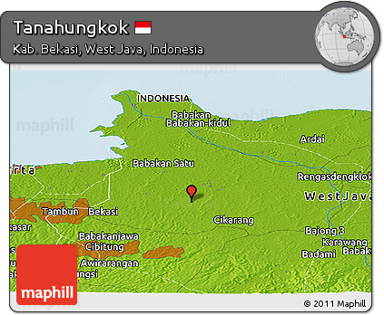 Physical Panoramic Map of Tanahungkok