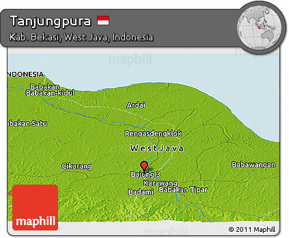 Physical Panoramic Map of Tanjungpura