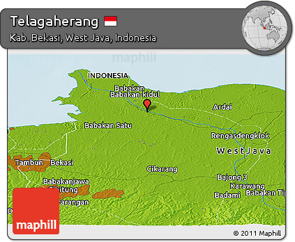 Physical Panoramic Map of Telagaherang