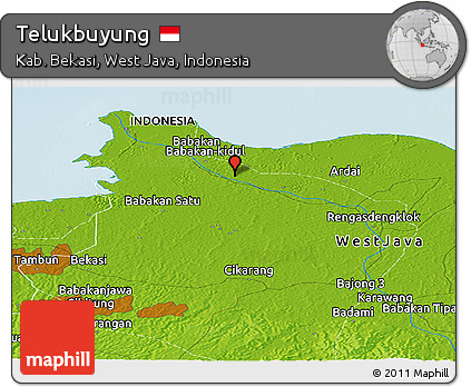 Physical Panoramic Map of Telukbuyung