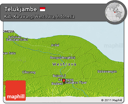 Physical Panoramic Map of Telukjambe