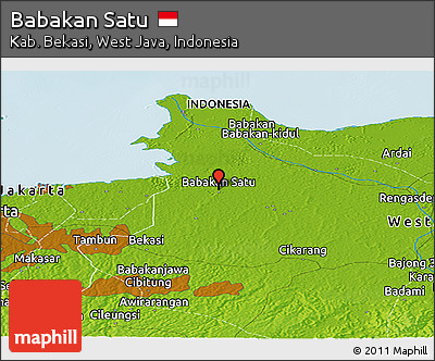 Physical Panoramic Map of Babakan Satu