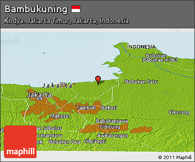 Physical Panoramic Map of Bambukuning