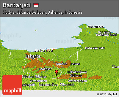 Physical Panoramic Map of Bantarjati