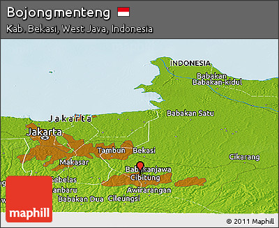 Physical Panoramic Map of Bojongmenteng