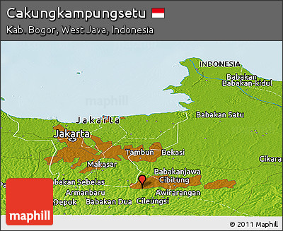 Physical Panoramic Map of Cakungkampungsetu