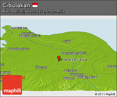 Physical Panoramic Map of Cibulakan