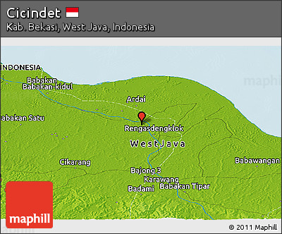 Physical Panoramic Map of Cicindet