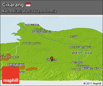 Physical Panoramic Map of Cikarang
